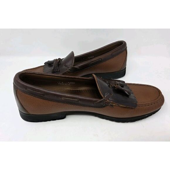 Allen Edmonds Nashua Slip On Tassel Leather Loafers Tan Brown Size 12 B main image 13